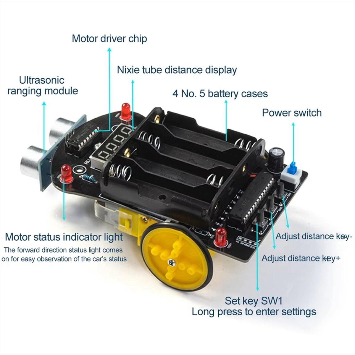 Diy Robot Electronics Kit - Kit Elektronik DIY Mobil A40I 51
