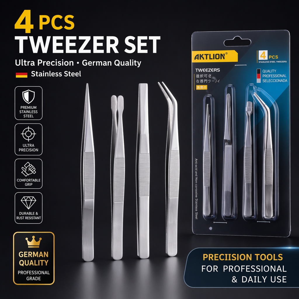 4 Buah Set Pinset Presisi Prof - Diy Electronics Repair ulasan dan harga