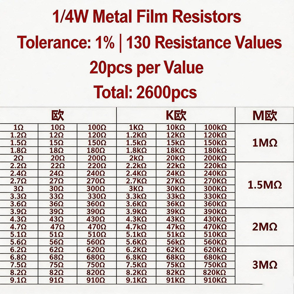 2600 Buah Resistor Film Logam  - Diy Home Electronics Projects ulasan dan harga